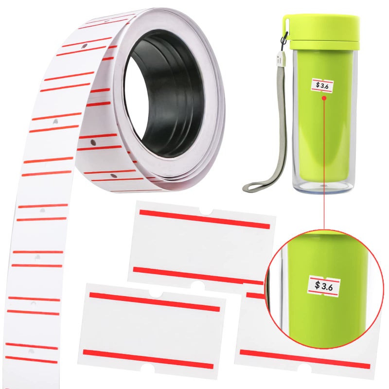 MotBach 15000Pcs 30Rolls Price Stickers Price Tags Labels for Mx-5500 Labeller, White Price Gun Labels Stickers Tags White Pricemarker Machine Sticker Label tag - Image 5